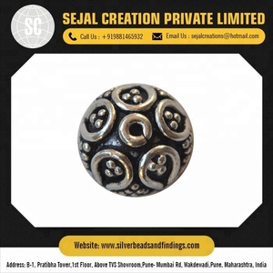 Tapas de cuentas lisas de 8mm de Plata de Ley 925 personalizadas, suministros de fabricación de joyas, hallazgos de joyería personalizables - Product Image 5