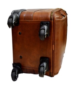 Sac de voyage à roulettes en cuir véritable fait à la main, unisexe, avec personnalisation de la marque, fermeture à glissière, pour voyage d'affaires, IHS-0029 - Product Image 5