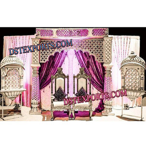 Rajasthani-escenario de boda real, conjunto de decoración de escenario, Jhrokha - Product Image 1