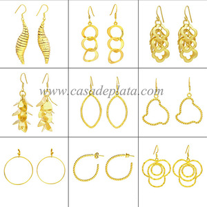 Pendientes de tuerca chapados en oro de diseñador hechos a mano de Plata de Ley 925, joyería de estilo Vintage para compromiso, regalo de fiesta de boda - Product Image 2