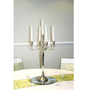 Candelabro de 5 Luces, Hecho a Mano, Estilo Ins, Plateado, para Decoración de Mesa de Boda, Portavelas de Aluminio, Decoración Metálica para Bodas - Product Image 1