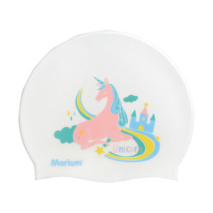 หมวกว่ายน้ำซิลิโคนพิมพ์ลายยูนิคอร์นสำหรับเด็กพร้อมโลโก้ตามสั่ง - Product Image 1