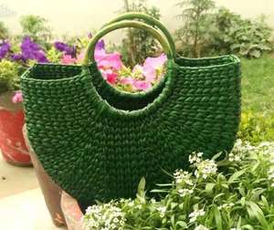 Unisex Minimalist Vintage Summer Tote <b>Handbag</b> Water Reed Grass Fashioned Open Closure Casual Dress Travel <b>for</b> <b>Men</b> and Women - Product Image 1