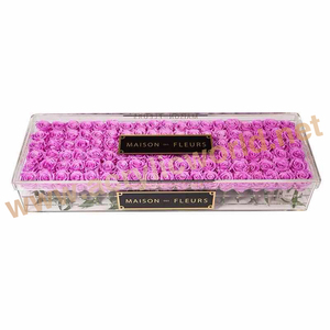 Boîte à fleurs ronde en acrylique transparent de luxe, boîte à fleurs en acrylique - Product Image 6