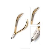 Coupe-cuticules professionnel style Nghia avec manche doré D-555, coupe-cuticules en acier inoxydable par Life Care Inst