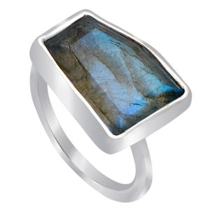 925พลอยลาบราดอไรต์แฟนซีตัดแหวนเงินสเตอร์ลิงพร้อมตัวเรือนชุบเงินแหวนแฟชั่นสไตล์ชนเผ่าสำหรับผู้หญิงผู้ชาย - Product Image 4