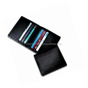 Tarjetero de cuero personalizado | Tarjetero de bloqueo RFID Delgado | Tarjetero de cuero grabado con logotipo OEM - Product Image 1