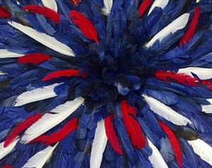 Tocado de plumas tejido auténticamente a mano, sombrero Original Bamileke Juju, estilo de arte tradicional, decoración de pared colgante para el hogar, JAM JUJU - Product Image 1