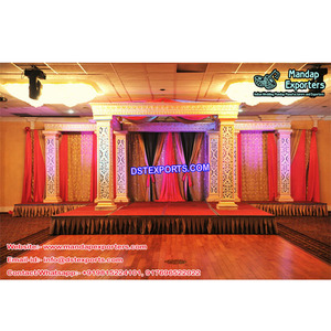 ชุด Mandap ทำจากไฟเบอร์สำหรับงานแต่งงาน,ของตกแต่งชุด Mandap ทรงสี่เหลี่ยมขนาดใหญ่สำหรับงานแต่งงานแบบอินเดีย - Product Image 1