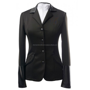 SHEMAX 2024 CALIDAD SUPERIOR VENTA CALIENTE PERSONALIZADA AL POR MAYOR OEM HECHO EN PAKISTÁN Chaqueta de espectáculo de carcasa blanda impermeable para damas de equitación - Product Image 1