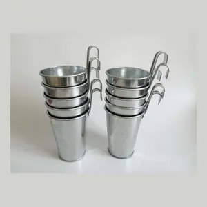 metal wall plant pot holder hanging pot brand Galvanized cheap Metal decorations for home vases flower pots