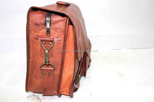 Sacoche à bandoulière en cuir de chèvre véritable 12*16 pouces - Product Image 4