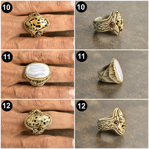 Bague en argile polymère avec pierres précieuses |   Bague en pierre naturelle faite à la main, bijoux de mode, prix de gros, cadeau élégant pour unisexe, à porter au quotidien - Product Image 4