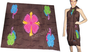 Femmes Long Sarong Plage Wrap Cover Up Pur Coton Imprimé Maillot De Bain Bikini Pareo Maillots De Bain Robe IMPRIMÉ À LA MAIN PAREO SARONG - Product Image 2