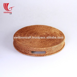 Ronda de color miel de mimbre bandeja/Natural de mimbre, cesta de mimbre, - Product Image 2