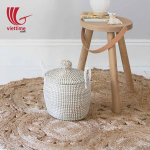 Cestas de almacenamiento de algas marinas con tapas Ropa elegante Cestas decorativas - Product Image 5