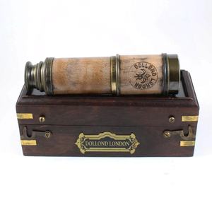 Dollond London กล้องโทรทรรศน์ทองเหลืองโบราณขนาด18นิ้วพร้อมกล่องสี่เหลี่ยมไม้และที่จับหนังทำจากโลหะผสม - Product Image 5