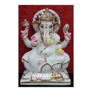White Marble Ganesha Statue - Product Image 1