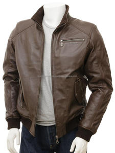 Veste bomber en cuir d'agneau ISONZ pour homme, tendance et très vendue - Product Image 3