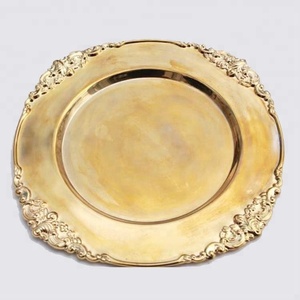 Assiette de présentation élégante faite à la main pour mariage, décoration ronde, style marocain, assiettes à dîner italiennes - Product Image 1