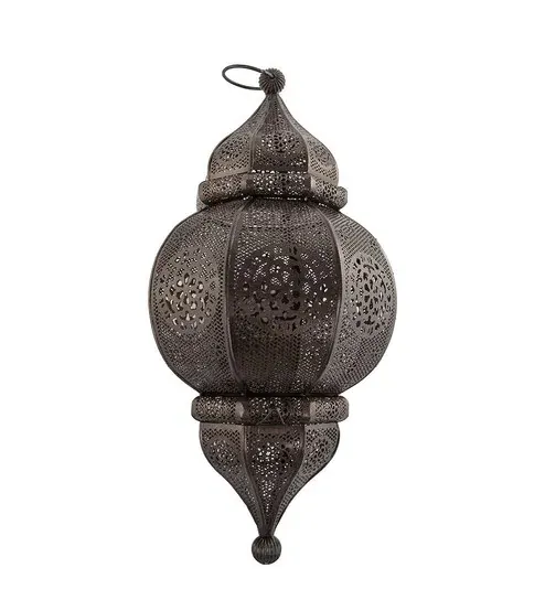 A qualidade superior artesanal pendurada preto metal marrocos olhar geométrico lanterna em preço muito baixo orçamento