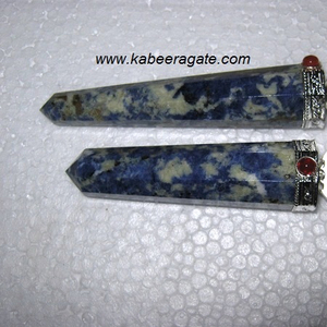 ไม้นวดขายส่ง: ไม้เรียวนวดบำบัด Sodalite พร้อมลูกบอลคริสตัล - Product Image 2