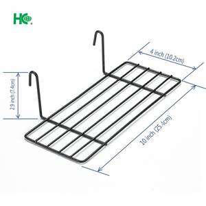 Estante de exhibición de metal negro, rejilla recta de pared - Product Image 2