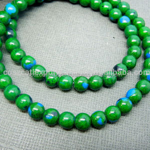 Suave 6mm Chrysocolla Round Gemstone Ball Beads Strand Line Stone Beads - Product Image 1