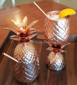 Handmade Eco-Friendly Copper Pineapple Tumbler Microwave Safe <b>Glass</b> <b>Mug</b> with Lid for <b>Coffee</b> Tea and Water Customizable Size - Product Image 6