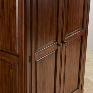 Armoire d'armoire en bois d'acacia massif, garde-robe en bois massif - Product Image 4