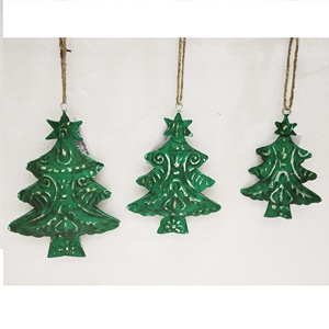 หัวใจแขวนพิมพ์ลายคริสต์มาสหัวใจโลหะสีแดง - Product Image 4