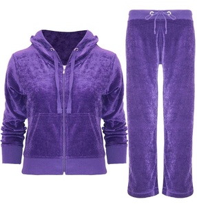 New <b>Women</b> Velour Velvet Ladies Hooded Long Sleeve Lounge wear <b>Tracksuit</b> Set <b>Women</b> velvet <b>tracksuits</b> <b>Pink</b> Velour <b>Women</b> <b>Tracksuits</b> - Product Image 4