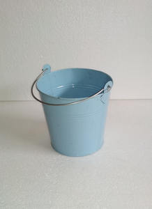 Cubo redondo galvanizado con forma de cielo azul para cantar, cubo redondo con recubrimiento en polvo, diseño creativo decorativo en forma redonda - Product Image 3