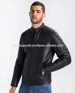 Blouson en cuir de moto, 100% cuir de mouton véritable avec rembourrage, veste et manteaux de moto - Product Image 2
