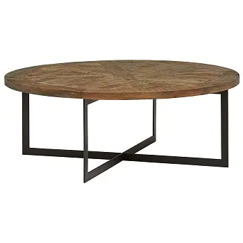 INDUSTRIAL SOLID WOOD & METAL ROUND COFFEE TABLE HOME DECORATIVE METAL ROUND TABLE HOT SELLING METAL ROUND TABLE