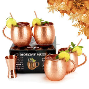 King International Handmade Stainless Steel Tumblers <b>Moscow</b> <b>Mule</b> Copper Mug Hammered Copper Finish King International <b>Mule</b> - Product Image 3