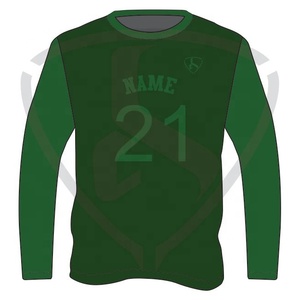 Maillot de basket-ball personnalisé pour homme à manches longues, vert olive, impression sublimée, évacuation de l'humidité, col rond, manches longues, taille adulte - Product Image 2