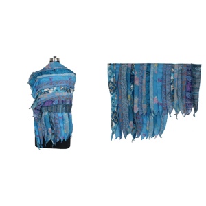 Stoles <b>Scarves</b> Indian Sari Patches Reversible <b>Scarf</b> Colorful Striped <b>Vintage</b> <b>Silk</b> Panel Sari <b>Scarf</b> <b>Vintage</b> Assorted <b>Silk</b> - Product Image 1