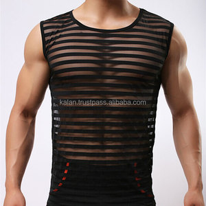 60% Combed KITTM11 Cotton 40% Polyester Breathable Lightweight Men's Fitness Tank <b>Tops</b> Casual Plus Size Knitted Private Label - Product Image 4