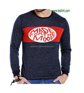 OEM para hombre de manga larga de moda camiseta barata al por mayor Alibaba proveedor indio de algodón flameado para hombre Camiseta barata de compras en línea - Product Image 1