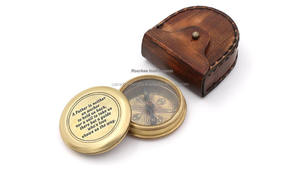 Cadeau de boussole nautique pour papa le jour de la fête des pères avec une belle citation et un affichage de cadran de pointeur avec cadeau de boussole en cuir - Product Image 4