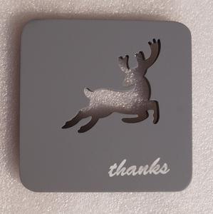 Juego de posavasos de madera natural, diseño antiguo, corte láser, 4 unidades - Product Image 5