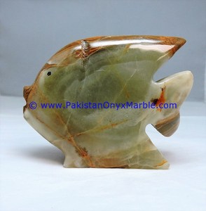 Estatua de Peces de Ónix Pulido, Tallada a Mano, Multicolor Verde, Escultura de Piedra Natural, Decoración, Regalo, Hermosa Figura de Peces Verdes - Product Image 1