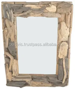กระจกโบราณลายไม้ลอยน้ำสไตล์บาหลีสำหรับตกแต่ง - Product Image 1