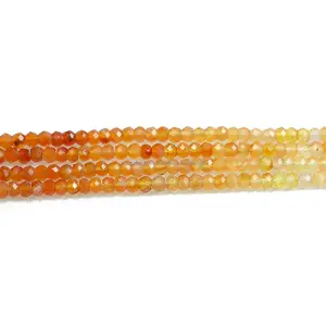 CARNELIAN Trang Sức Pha Lê Tùy Chỉnh Một Sợi Lốp Bóng Trơn Hạt Đá Quý Rời 4MM