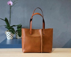 <b>Leather</b> Tote <b>Bag</b> ,<b>Handmade</b>,Large , Brown , AM-0019 - Product Image 2