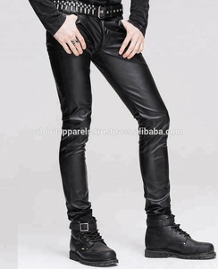 Pantalones de cuero hechos a mano para hombre, pantalón de piel de cordero auténtica para moto - Product Image 4