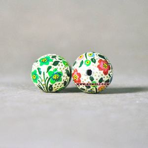 Tissu peint à la main de 50mm, perles en bois, nouvelle collection 2019 à la mode