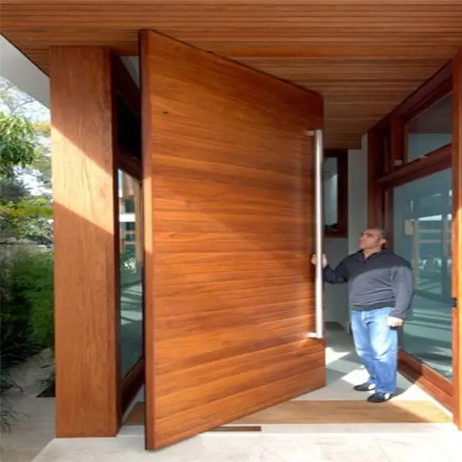 Solid Timber Hardwood Front Entrance Exterior Water Proof Security Pivot Doors