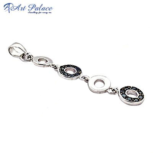 925 argent Sterling massif confortable tenue de fête CZ pendentif noir zircon cubique fantaisie pierres précieuses pendentifs fins bijoux à breloques - Product Image 2